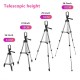Extendable Tripod Stand, 3 In 1 Professional Camera Holder With Phone Clip Tripod Adjustable Tripod For Mobile Phone