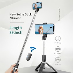 New Portable 40 Inches Lengthened Mobile Phone Selfie Stick Tripod Remote Control,Ultra-long Universal Camera Control For Wireless Remote Shutter Compatible With IPhone 14 13 12 11 Pro Xs Max Xr X 8 7 6 Plus, For Android  Smartphone